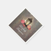 ヴィンテージランタン素朴バーンウッド結婚ズ スタンダードカクテルナプキン (角)