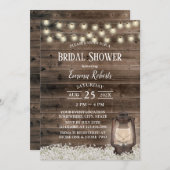 ヴィンテージランタン素朴フローラバーンブライダルシャワー 招待状 (正面/裏面)