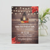 ヴィンテージランタン素朴紅葉結婚ズ 招待状 (スタンド正面)