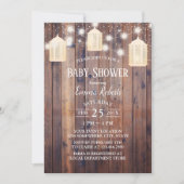 ヴィンテージランタン&ストリングライト赤素朴ちゃんシャワー 招待状 (正面)