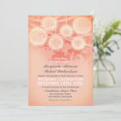 ヴィンテージランタン ピンクの結婚式招待状 招待状 (スタンド正面)