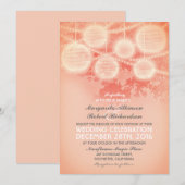 ヴィンテージランタン ピンクの結婚式招待状 招待状 (正面/裏面)