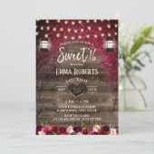 ヴィンテージランタ素朴ンオータムレッドフローラスウィート16 招待状 (スタンド正面)