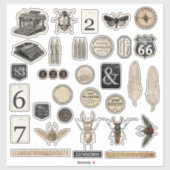 ヴィンテージランダム要素のステッカーシート シール (シート)