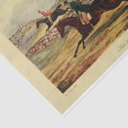 ヴィンテージランドスケープキツネ狩りエフェメラデクページ 薄葉紙 (詳細)