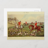 ヴィンテージランドスケープキツネ狩りドッグスエフエメラアート ポストカード (正面/裏面)