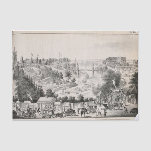 ヴィンテージランドスケープタウンエフェメラデコパージュ 薄葉紙 (正面)