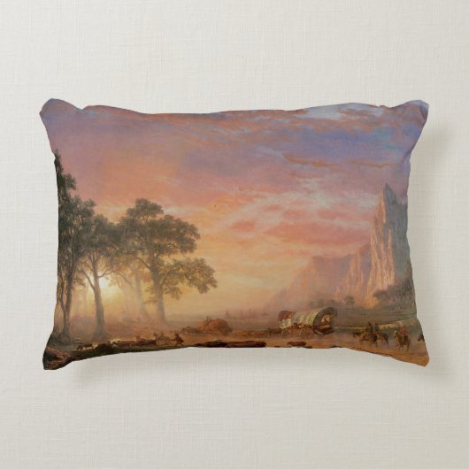 ヴィンテージランドスケープ，オレゴン州トレイルバイビアシュタット アクセントクッション (正面)