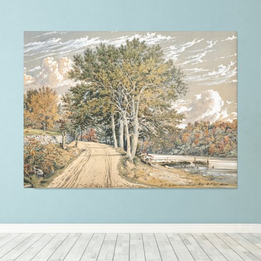 ヴィンテージランドスケー絵を描ズハーレムリバー キャンバスプリント (インサイチュ (ウッドフロア))