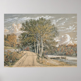 ヴィンテージランドスケー絵を描ズハーレムリバー ポスター