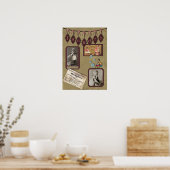 ヴィンテージランドリースクラップブックプリント ポスター (キッチン)