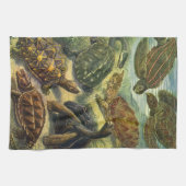 ヴィンテージランド亀のウミガメbyエルンスト・ヘイケル キッチンタオル (横)