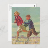 ヴィンテージランニングの学校運学書 ポストカード (正面/裏面)