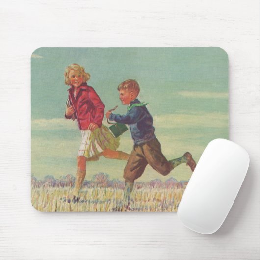 ヴィンテージランニングの学校運学書 マウスパッド (マウス)