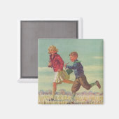 ヴィンテージランニングの学校運学書 マグネット (正面/裏面)