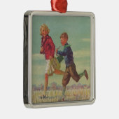 ヴィンテージランニングの学校運学書 メタルオーナメント (右)