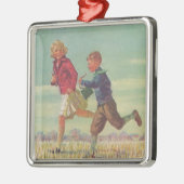 ヴィンテージランニングの学校運学書 メタルオーナメント (左)