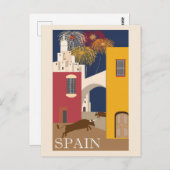 ヴィンテージランニングスペインのブルズ旅行 ポストカード (正面/裏面)