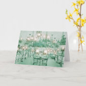 ヴィンテージランプのライトディスプレ感動的イメッセージ カード (黄色い花)