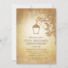 ヴィンテージランプ結婚10周年記念素朴秋 招待状