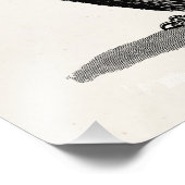 ヴィンテージラヴェンクロウブラックバードバードイラストレーション フォトプリント (角)