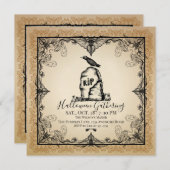 ヴィンテージラヴェングラブストーンハローウィンパーティ 招待状 (正面/裏面)