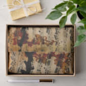 ヴィンテージラヴェン音楽シートティッシュペーパー 薄葉紙 (ギフト)