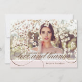 ヴィンテージラヴ&感謝していフォトグラッドサンキューカード 招待状 (正面)