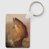 ヴィンテージラージムースブラウンバスフィッシュ、スポーツ魚釣り キーホルダー (裏面)