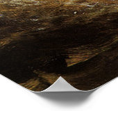 ヴィンテージラージムースブラウンバスフィッシュ、スポーツ魚釣り ポスター (角)