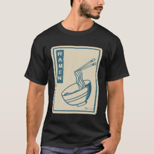 ヴィンテージラーメン好きブラックTシャツ Tシャツ