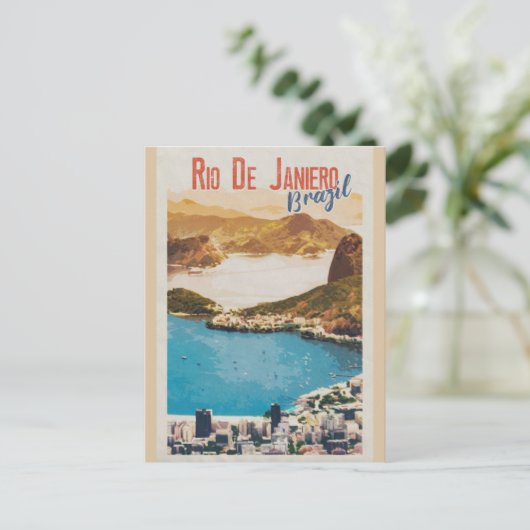 ヴィンテージリオデジャネイロブラジルレトロ旅行 ポストカード (スタンド正面)