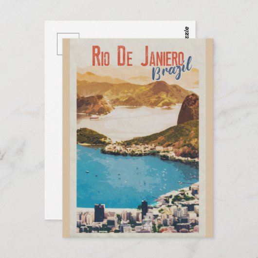 ヴィンテージリオデジャネイロブラジルレトロ旅行 ポストカード (正面/裏面)