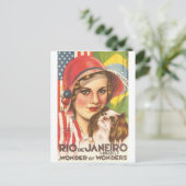 ヴィンテージリオデジャネイロ観光ポスター ポストカード (スタンド正面)