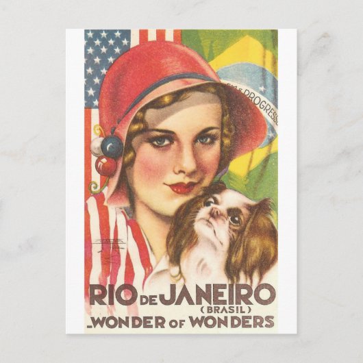 ヴィンテージリオデジャネイロ観光ポスター ポストカード (正面)
