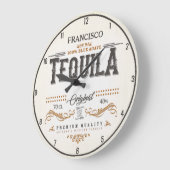 ヴィンテージリキュールラベルADD NAMEメキシカンテキーラバー ラージ壁時計 (傾斜)