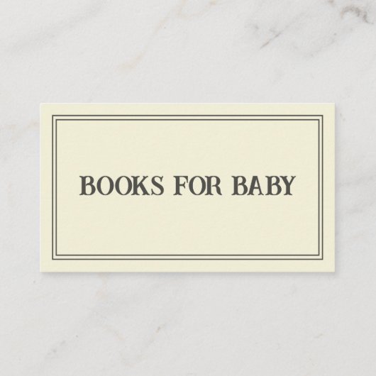ヴィンテージリクエストベビーシャワー用書籍 エンクロージャーカード (裏面)