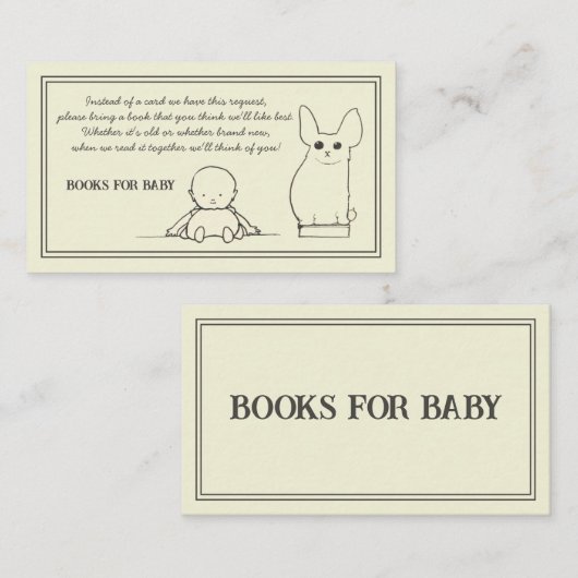 ヴィンテージリクエストベビーシャワー用書籍 エンクロージャーカード (正面/裏面)