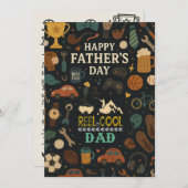 ヴィンテージリクールーパパ父の日ギフトカードダディ 招待状 (正面/裏面)