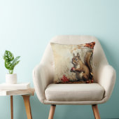 ヴィンテージリスと秋のドングリ クッション (椅子)