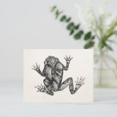 ヴィンテージリスの木のヒキガエル – Reptile Frogテンプレート ポストカード (スタンド正面)