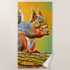 ヴィンテージリスの自然 ビーチタオル