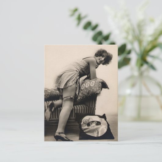 ヴィンテージリスクガールアートデコ1920年の写真 ポストカード (スタンド正面)