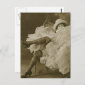 ヴィンテージリスク踊りガール写真 ポストカード (正面/裏面)