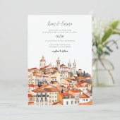 ヴィンテージリスボンウォーター結婚カラー 招待状 (スタンド正面)