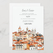 ヴィンテージリスボンウォーター結婚カラー 招待状 (正面/裏面)