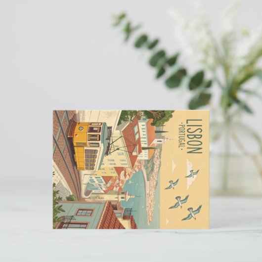 ヴィンテージリスボンポルトガルトラム ポストカード (スタンド正面)