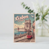 ヴィンテージリスボンポルトガル旅行トラベルギフト ポストカード (スタンド正面)