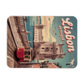 ヴィンテージリスボンポルトガル旅行トラベルギフト マグネット (横)