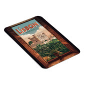 ヴィンテージリスボンポルトガル旅行、ウィンドウビューギフト マグネット (右側)